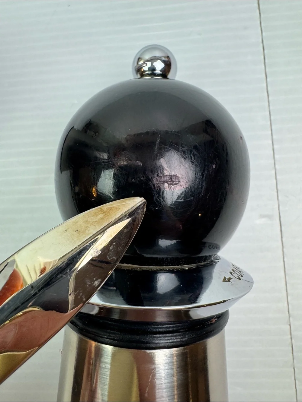 William Bounds Ltd Stainless Steel Wood Ball Torch Pepper Salt Grinder Mill Set